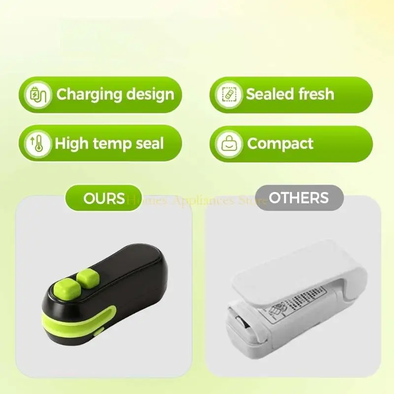 D0AB Cầm Tay Từ Tính Thực Phẩm Túi Niêm Phong Thiết Bị USB Sạc Gia Đình Nhỏ Gọn Nhà Bếp Giải Pháp Bảo Quản Khoai Tây Chiên Đồ Ăn