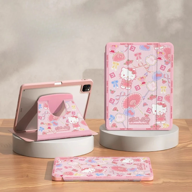 حافظة هالو كيتي لجهاز iPad Funda ipad8/9/10 10.2in A16 11in حافظة واقية Air3 4 5 10.9in M2 M3 Pro4 5 6 12.9in M4 غطاء لوحي #1