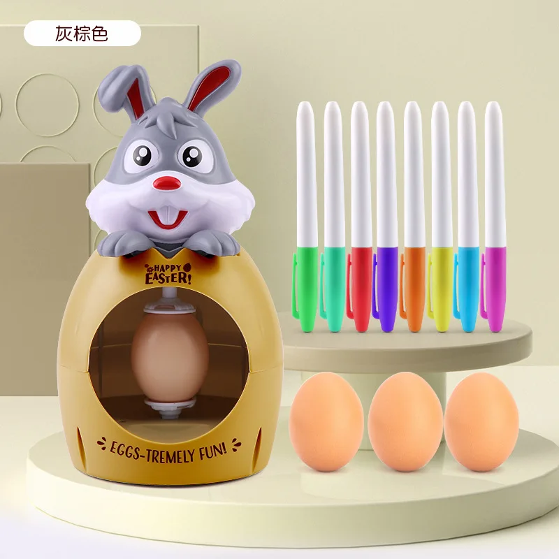 Easter Egg Decorator Electric Diy Painting Kit Graffiti Spinner Toy Bunny Design Decorative Ball Arts Crafts For Kids Party Gift view 6