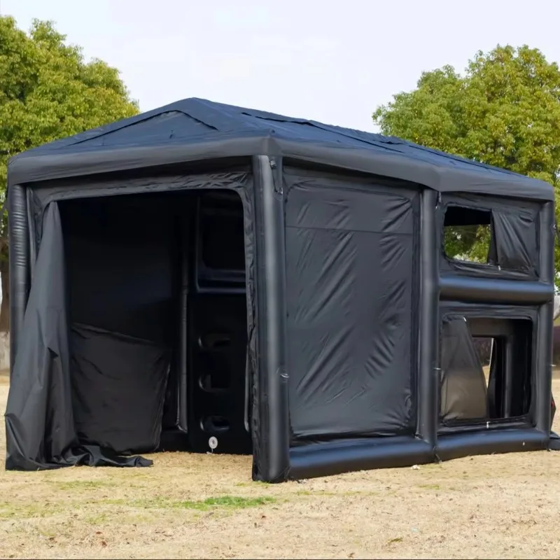 11㎡ Camping Tent Airbeam Inflatable Tent Width Frame Structure Windproof Blow up Airtight Tent with Floor Mat