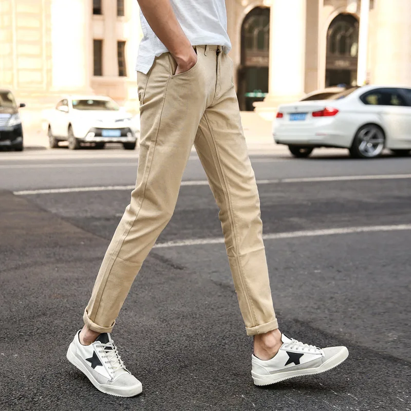 MRMT 2024 Brand Spring New Casual Men's Trousers Stretch  Fashion Pants for Male Skinny Small Feet Trousers