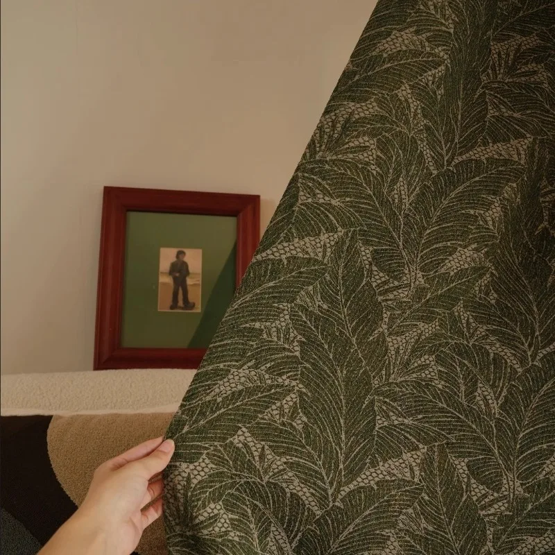 French Retro Style Living Room Half Fabric Half Sheer Blackout Curtain Light Filtering Non-Transparent Bedroom Sheer Curtain