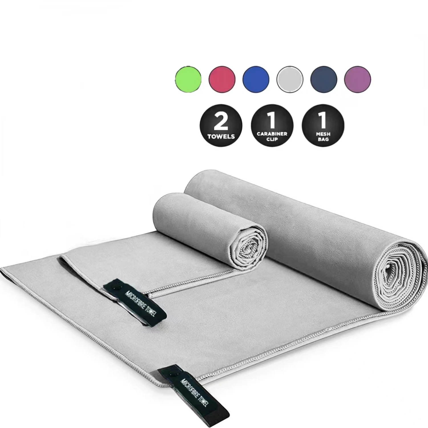 Serviette de Poche en Microcarence à vaccage Rapide, Portable, Ultralégère, Absorbante, Grande Serviette pour Piscine, Gym, Fitness, Yoga, Plage