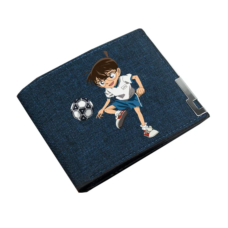 Anime Game Detective Conan Wallet Boy Gril Cartoon Coin Purse Teenager Canvas Wallet Casual Cash Holder Bi-Fold Short Wallet