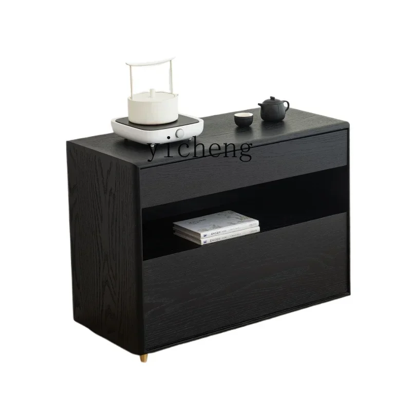 side cabinet black red oak solid wood small boiling water cabinet modern simple home