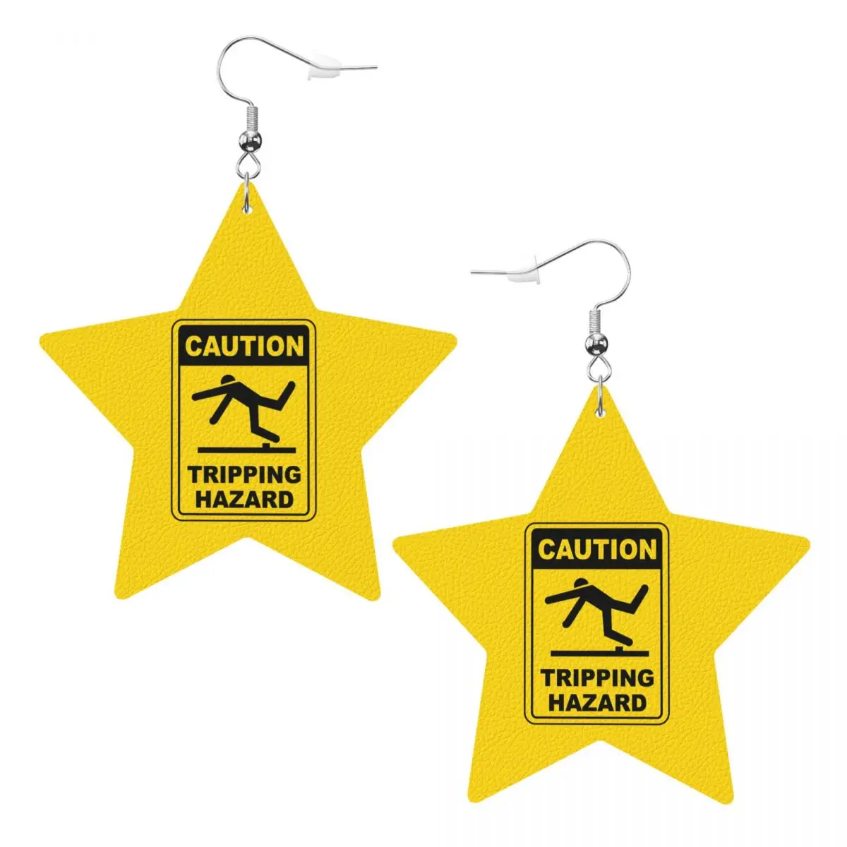 

Custom Funny Caution Warning Dangle Drop Earrings Leather Earrings for Women Fashion For Valentine's Day