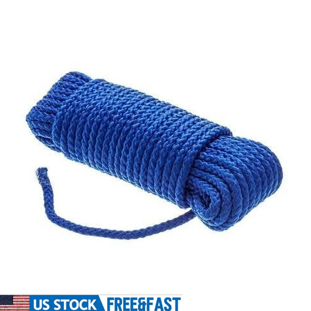 

Utility Rope 5/16in x 50ft Blue Nylon Floating Line Marine Grade Resistant to Rot Maximum Load 175lbs Durable Outdoor Use