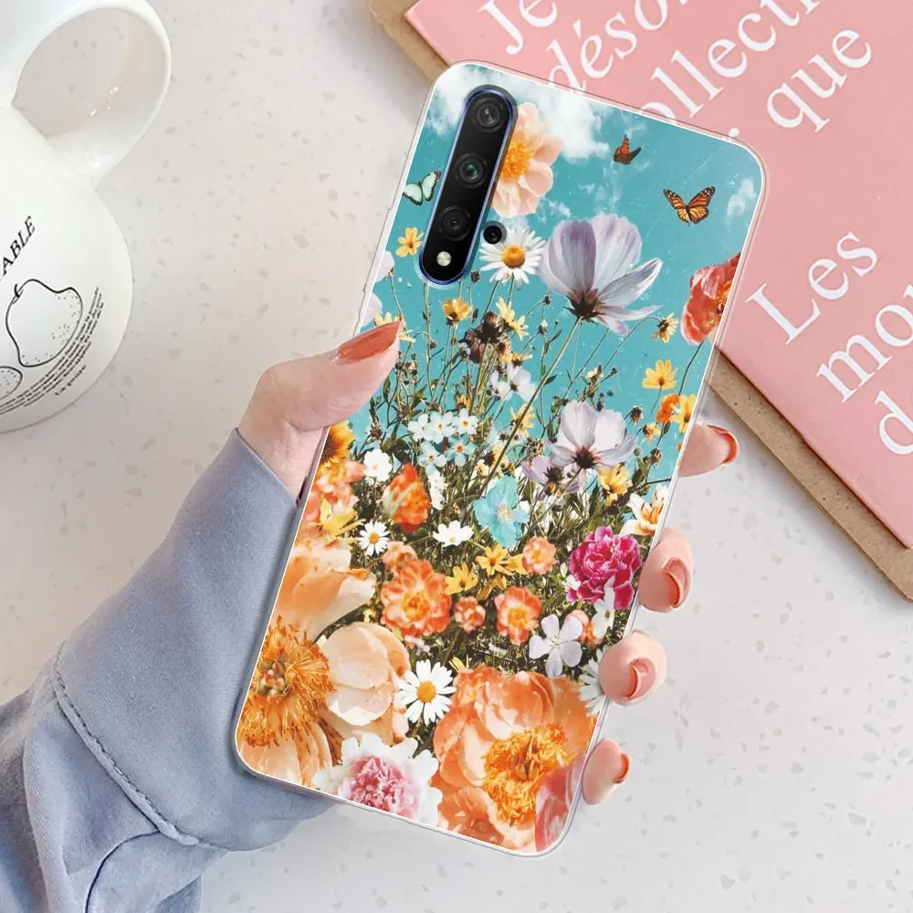 For Huawei Honor 20 Case Cover Nova 5T 6.26 Inch Chic Girl Marble Silicone Clear Phone Case For Honor 20 Protective Bumper Funda