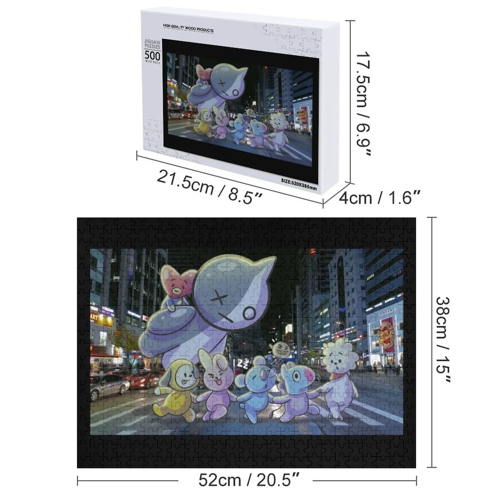 Night in Seoul Jigsaw Puzzle Wooden Decor Paintings Wood Name Toddler Toys Puzzle