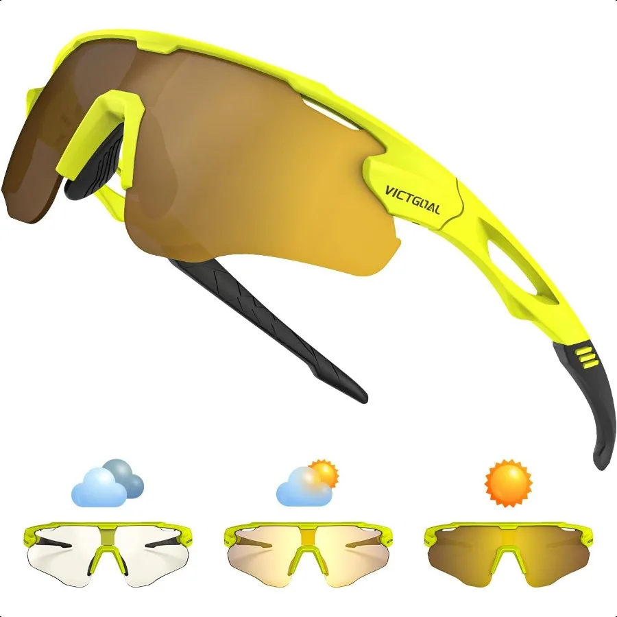 

VICTGOAL Cycling Glasses Photochromic Sunglasses for Men Women TR90 Frame Glasses with UV Protection Bike Glasses for Cycling