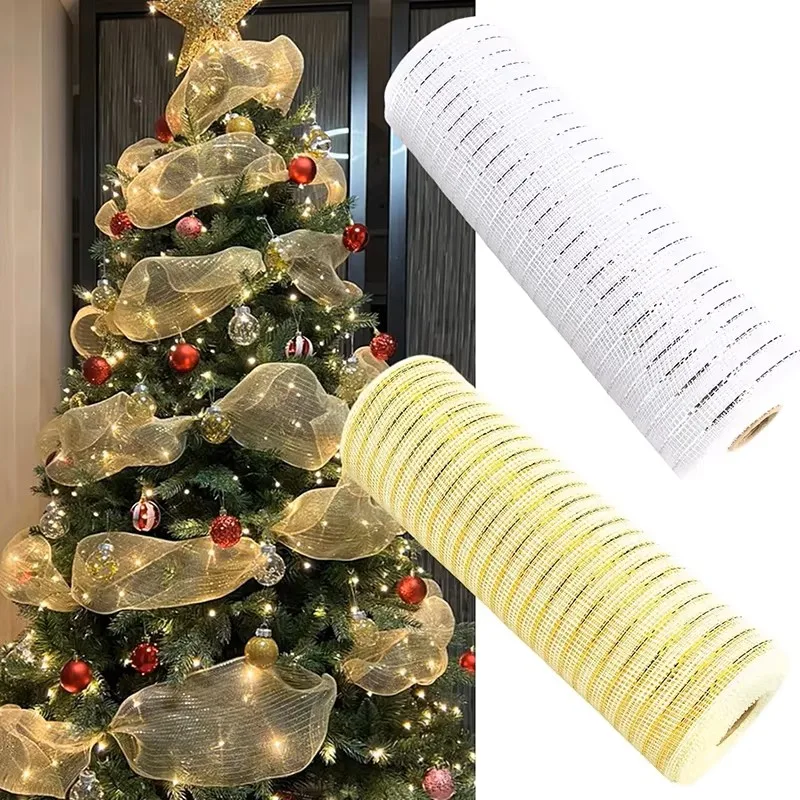 9M Christmas Ribbon Decoration Hanging Christmas Tree Pendent Ornaments for Home Decor Navidad Party New Year 2026 Accessories