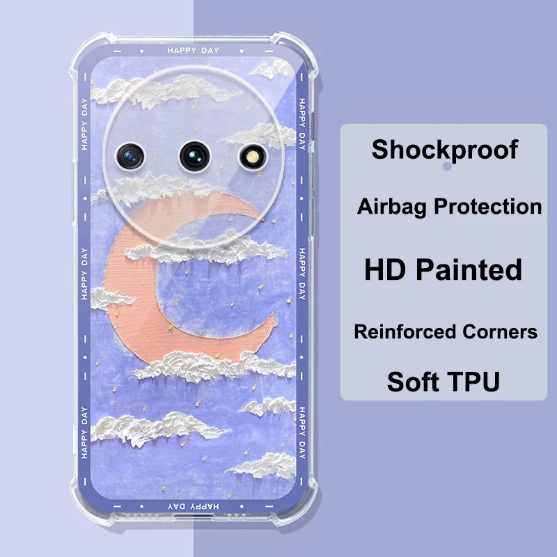For Nubia Focus NX302J Reinforced Corners Soft TPU Shockproof Airbag Case For Nubia Z50 Z60 Ultra Z50S Z40S Pro HD Painted Cover