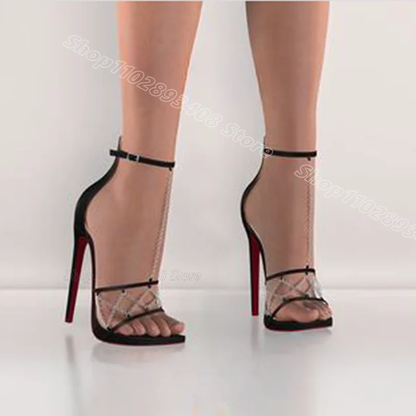 Black Platform Ankle Buckle Sandals Open Toe British Style Women Summer Party Design for Women Sandals 2024 Zapatos Para Mujere