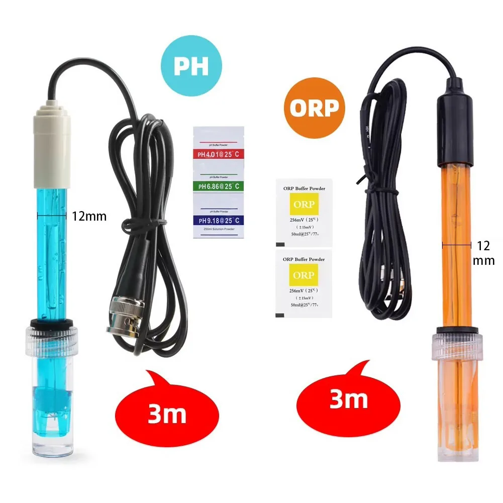 

pH ORP replacement probe with BNC connector 300 cm cable for environmental water testing aquariums and hydroponics