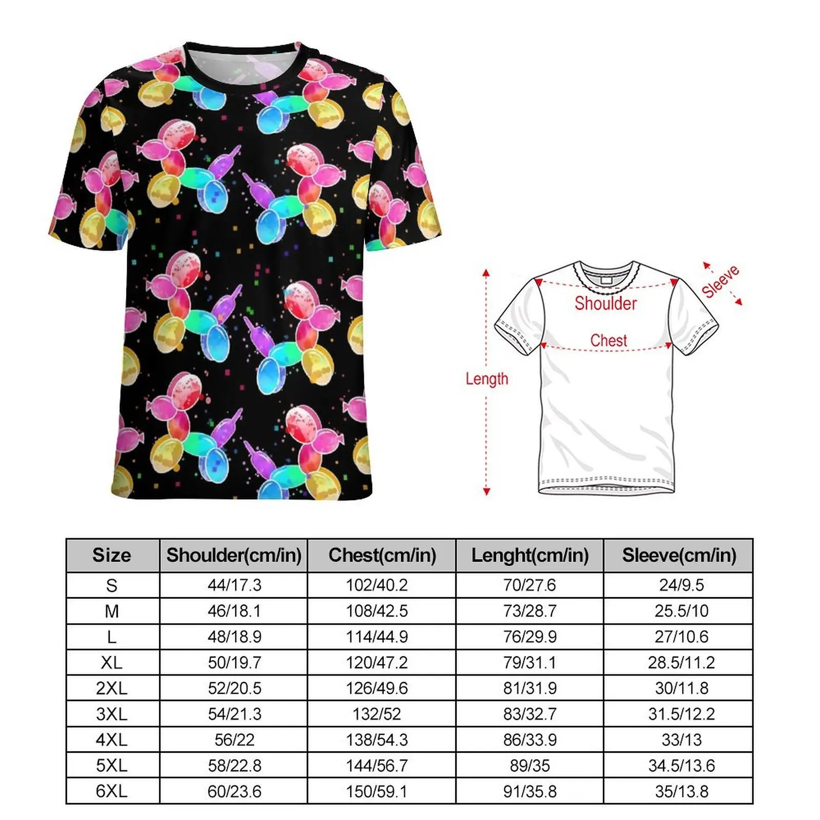 Couple Watercolor Balloon T-Shirt Dogs Print Vintage T Shirts Short-Sleeved Printed Tops Hot Sale Summer Plus Size Top Tees