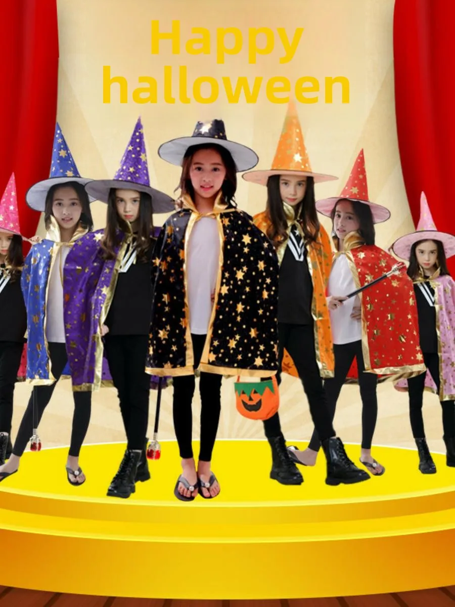 

Новый костюм ведьмы в стиле аниме на Хэллоуин, детский костюм для выступлений, бавовняная одежда для выступлений на сцене