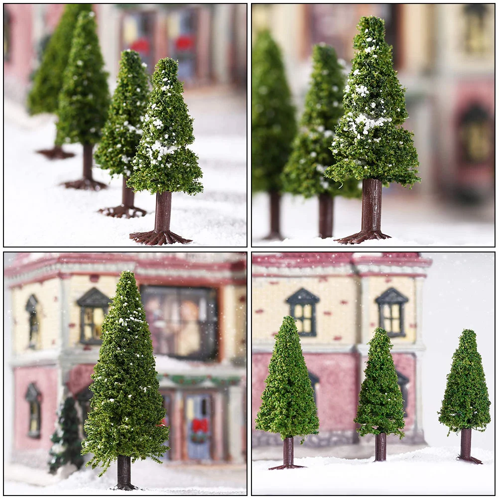 8pcs Mini Landscape Tree Models Pine Models for DIY Crafts Building Model