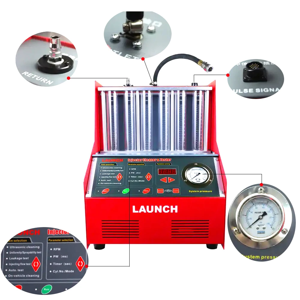 CNC-602A fuel injector cleaning machine Gasoline car injector diagnosis ultrasonic high pressure cleaning machine