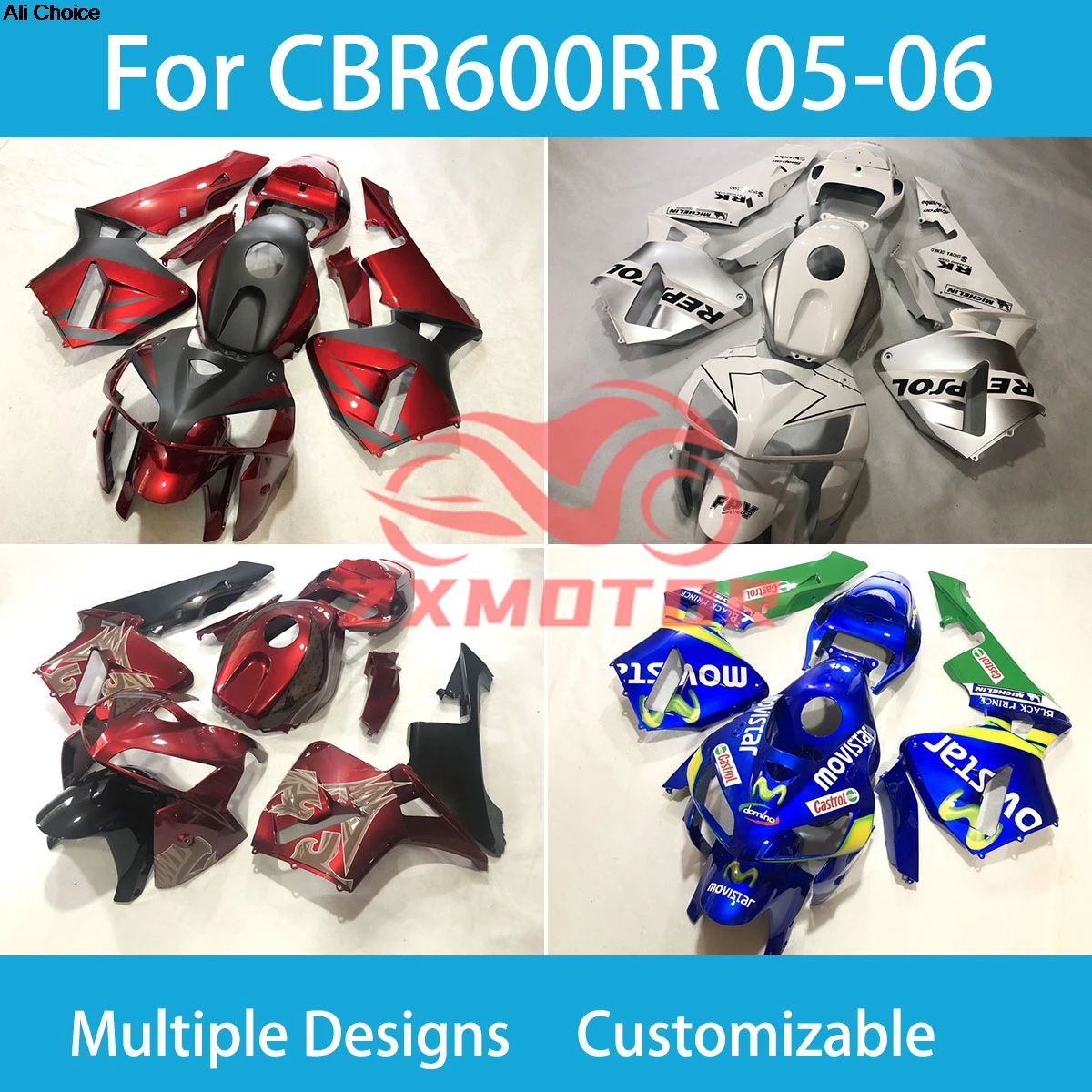 

Обтекатели для мотоцикла CBR600RR 05 06 ZXMT, пластиковый настраиваемый комплект обтекателей для восстановления Honda CBR 600RR 2005 2006