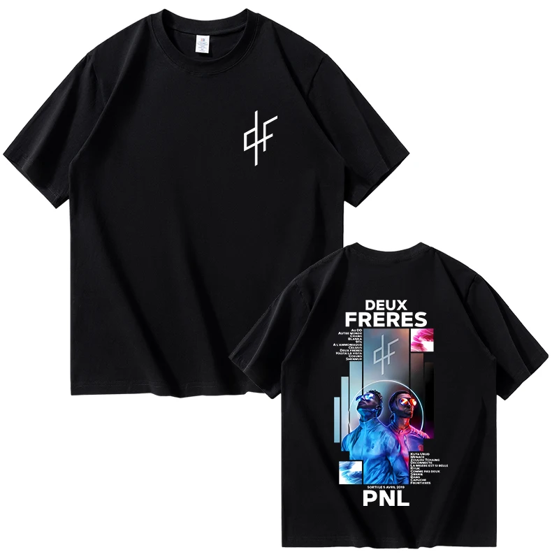 Camisetas FRERES a la moda para hombre, camisetas de manga corta con estampado de algodón DEUX, camisetas informales para mujer, ropa de calle para cantante de rapero, Camiseta