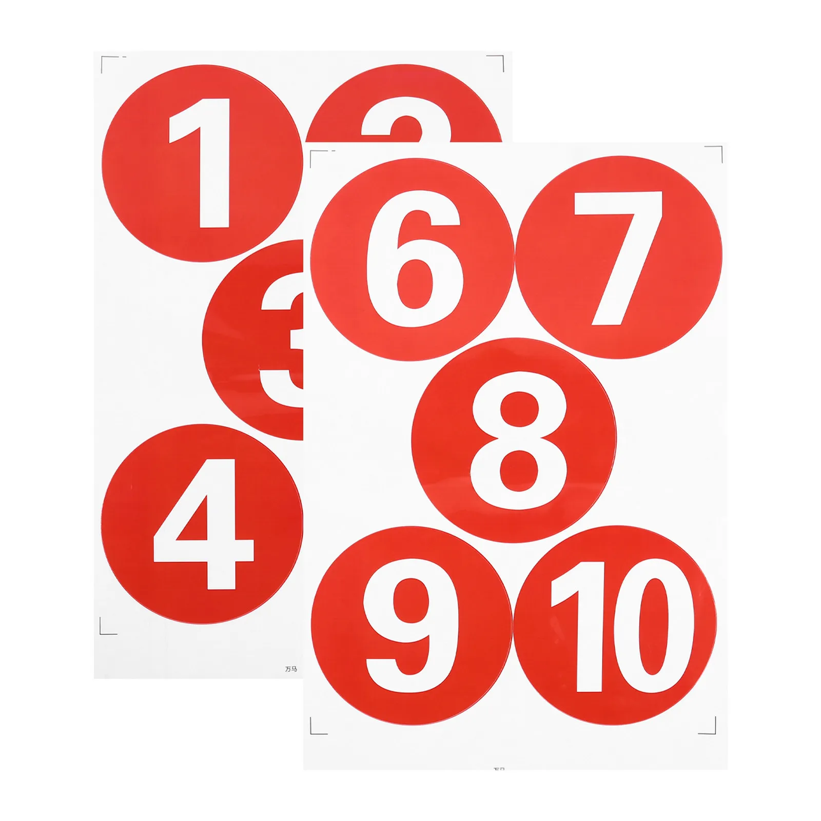 

2 Sheets Premium Waterproof Round Number Pasters PVC Material Easy Peel Stick Remove No Residue for Labeling Machines Appliances