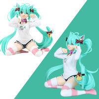 12cm Desktop Cute Hatsune Miku Kwaii Style Anime Figure Toys PVC Model Collector Doll Birthday Gift