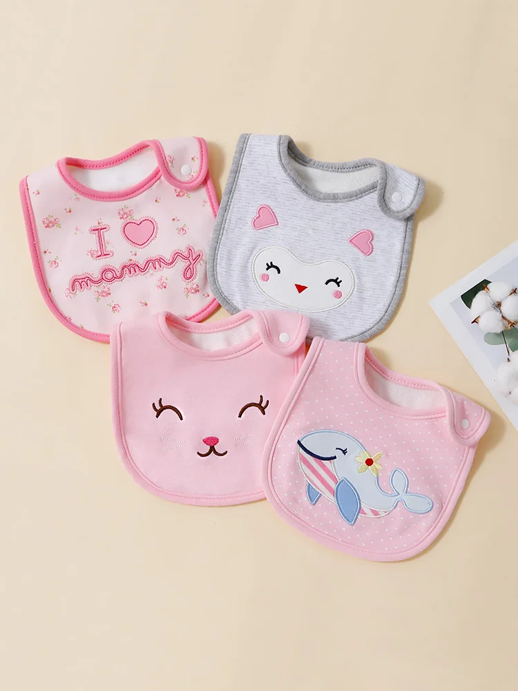 Three layer children's and baby bibs, U-shaped bibs, newborn saliva wipes, food saliva wipes, three piece set