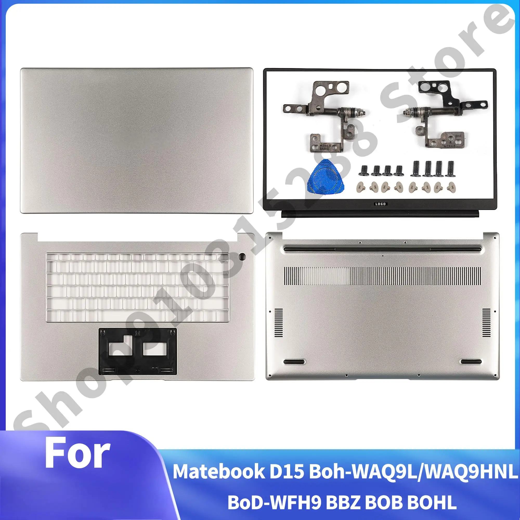 

New For MateBook D15 BoB Boh-WAQ9L BohL-WFP9 BoB-WAH9 BoB-WAE9P Boh-WAQ9R BBZ-WBE9 LCD Back Cover Upper Bottom case Hinges Repai