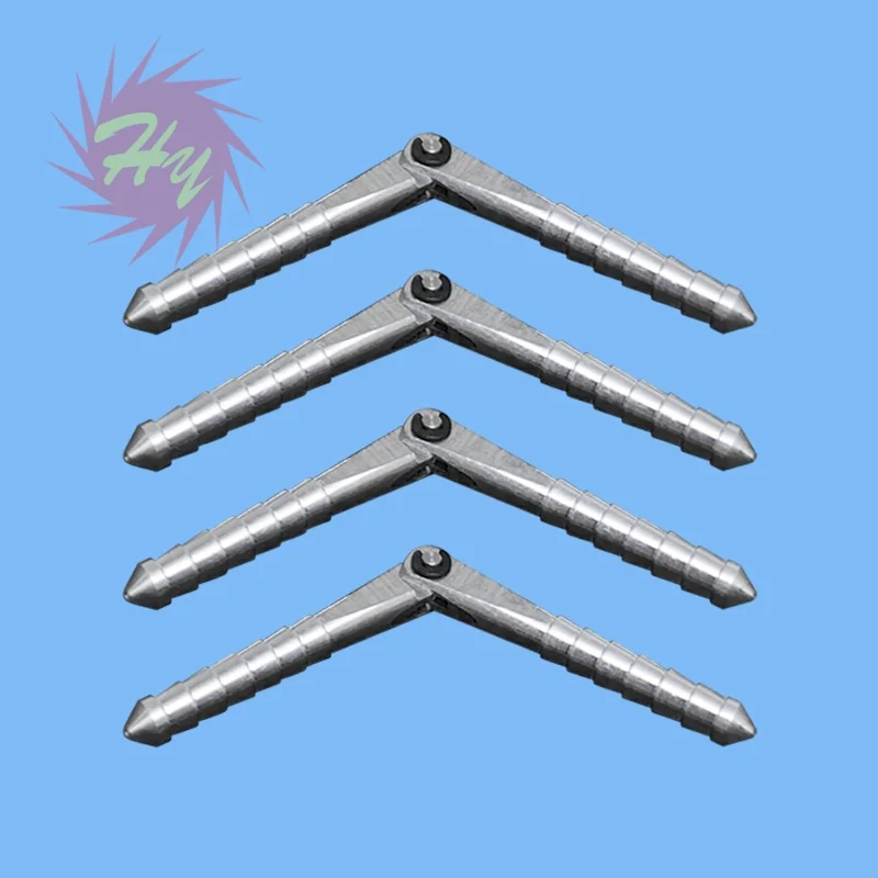 5-teiliger Metall-Nadelscharnier-Stick, gepolsterte und runde Scharniere, Stichstift für RC-Flugzeugmodell-Zubehör, Farbe Silber