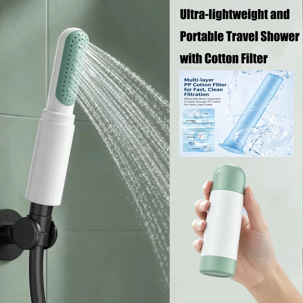 Universal Telescopic Portable Travel Shower Head High Pressure Shower Nozzle Double Filtration Water Shower Head for Hotel RV