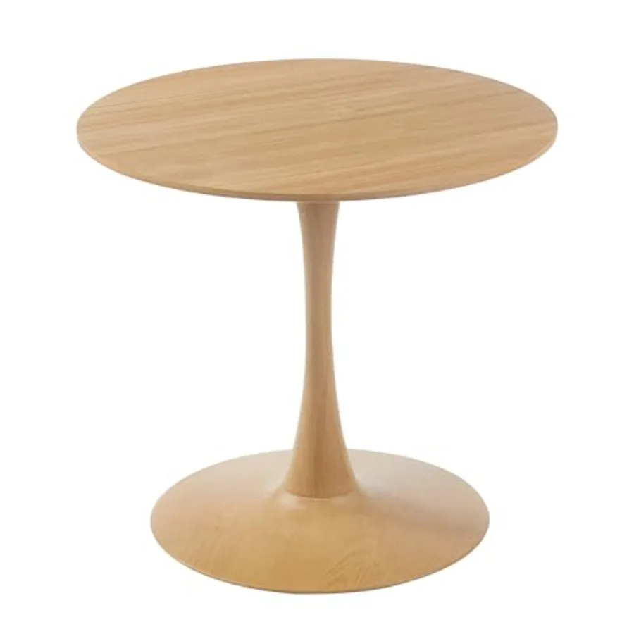 

31.5 Inch Round Dining Table Mid-Century Tulip Table with Metal Pedestal Base Modern Leisure Table for Small Space Kitchen Dini