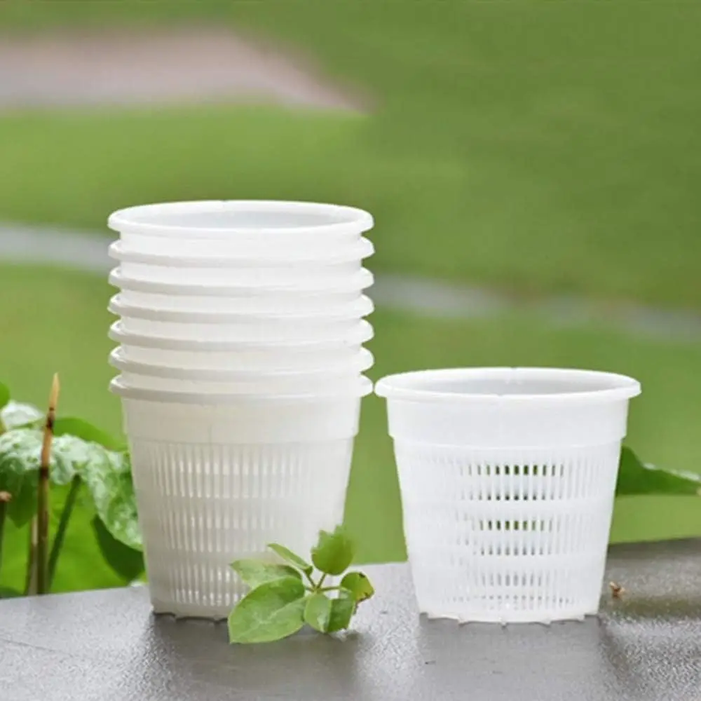 

10 Pieces Orchid Pots with Holes-4 inch Plastic Garden Mesh Net Pot,Round Heavy Net Cup Flower Pot,Breathable Slotted Orc
