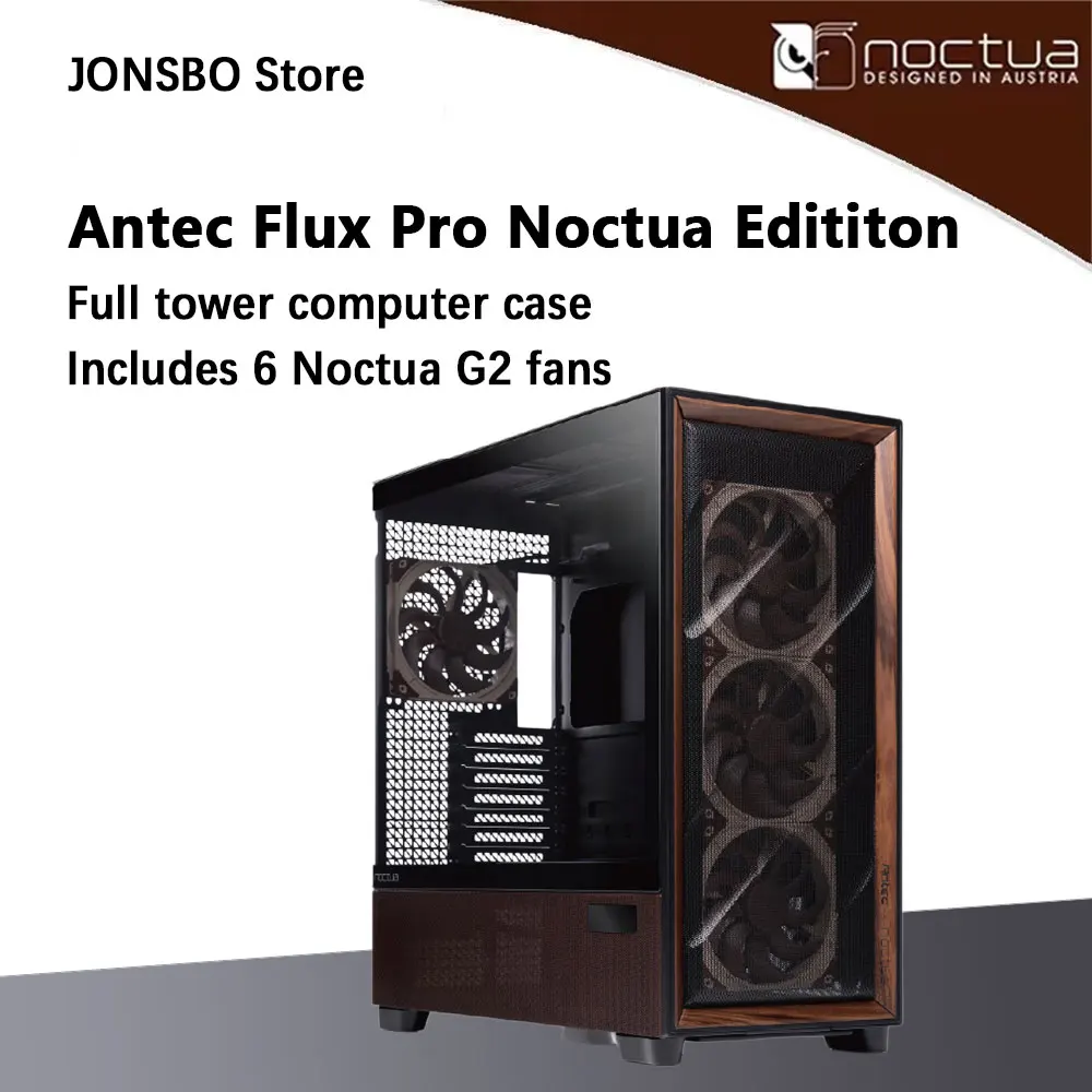 

Antec Flux Pro Noctua Edition Full-Tower Computer Case with 4 A14X25 G2 Cat Fans FH1 Hub 420 Water Cooling Support Silent Design