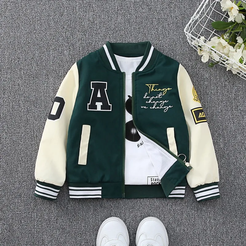 New Spring Autumn Fashion Boys Coats Cartoon Bear Zipper Jacket For 2-12 Years Kids Birthday Present Children Outerwear Clothing