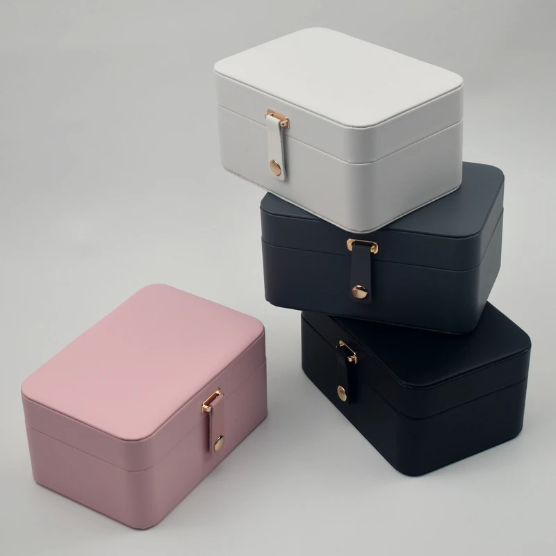 2025 New Fashion Portable Jewelry Storage Box Travel Organizer Jewelry Case Leather Storage for Earrings Necklace Ring Jewelry