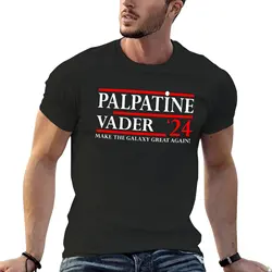 Camiseta con estampado de Vote Palpatine Vader para hombre, camisa de manga corta con estampado de Palpatine Vader, color blanco, para verano, 2024