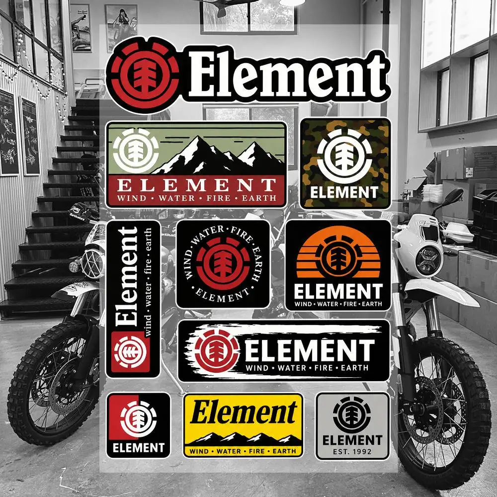 E-lE-mE-nt Ästhetische Graffiti Wasserfeste PVC-Aufkleber für Auto Motorrad Skateboard Helm Notizbuch