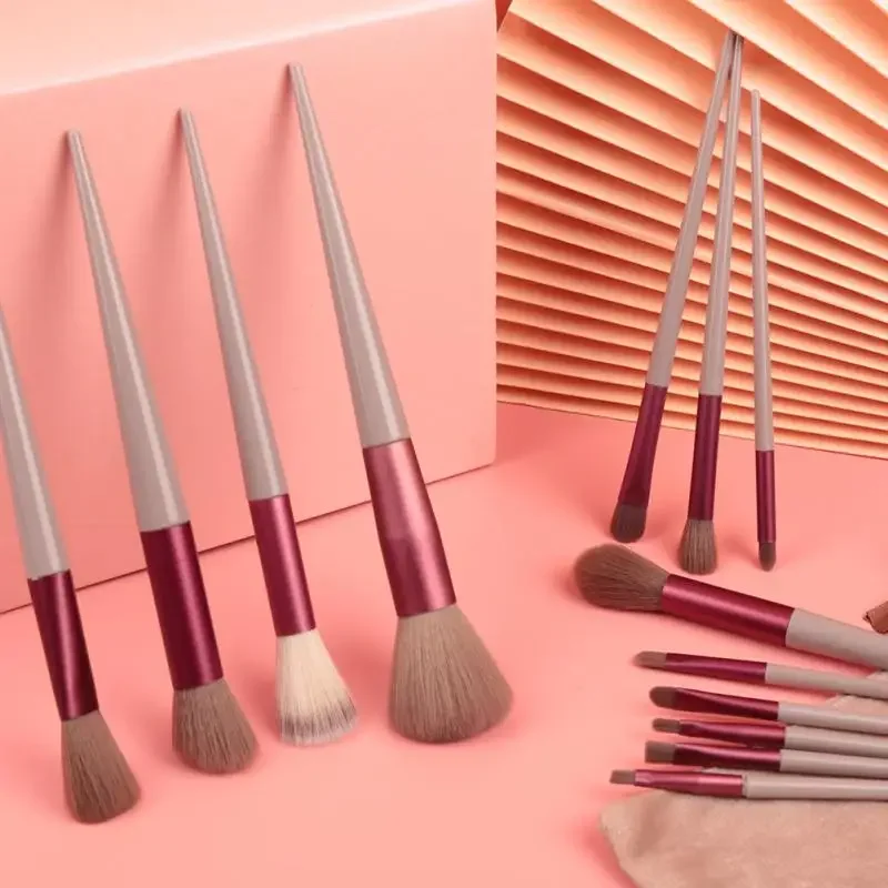 ชุดแปรงแต่งหน้าแบบนุ่ม 13 ชิ้น สำหรับเครื่องสำอาง รองพื้น บลัชออน อายแชโดว์ แปรงเกลี่ย แปรงแต่งหน้าสำหรับผู้หญิง แปรงคอนซีลเลอร์