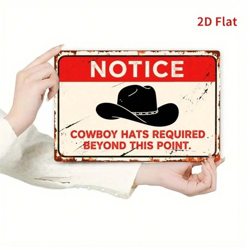 

Vintage Metal Wall Decor,Western Tin Sign,8x12 Inch,Cowboy Bar Cafe Ranch,Home Man Cave,Valentines Decorations,Ramadan Decoratio