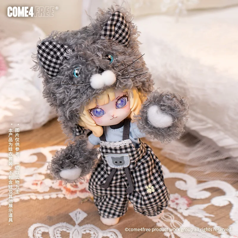 1/12 Bjd Puppe Kleidung Set Come4free Nette Flauschige Katze Kleidung Rock Ob11 Puppe Kappe Kleidung Hosen Ersatz Zubehör