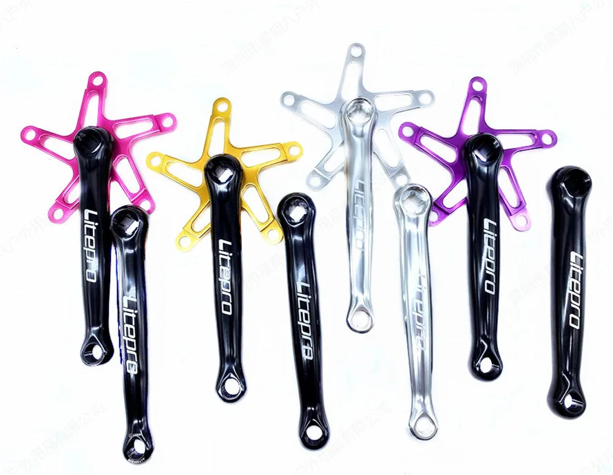 LITEPRO Aluminum Alloy Folding Bike Square Hole Crank 170mm 130 BCD Bicycle Parts