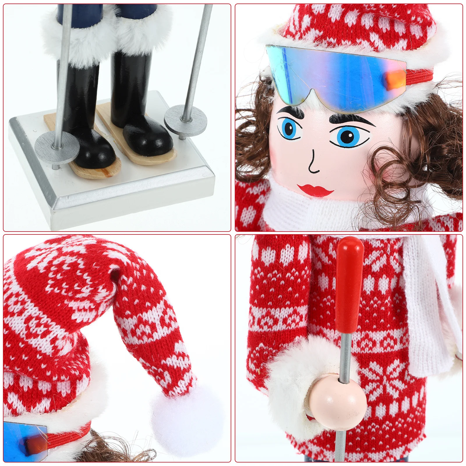 

Wooden Nutcracker Ornament Small Christmas Decor Creative Tabletop Decoration For Home Hotel Restaurant Coffee Shop