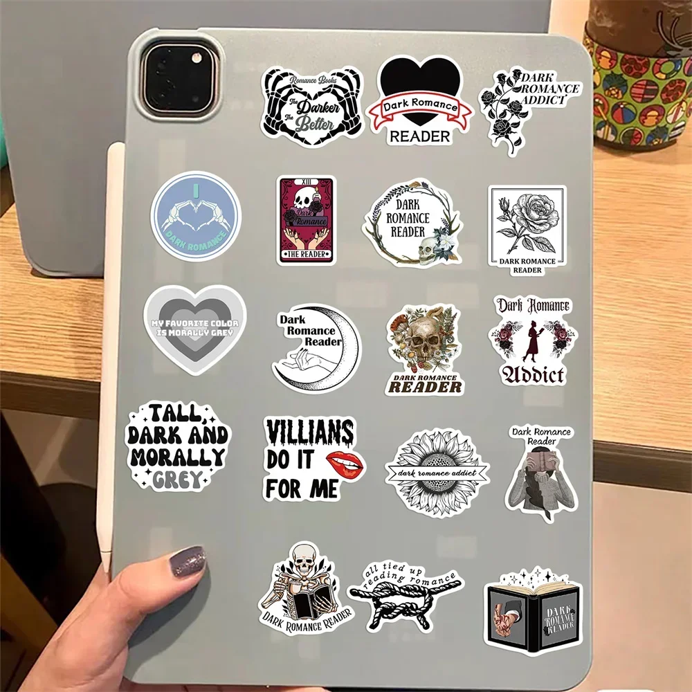 50pcs Vintage Dark Romance Reader Sticker For Phone Guitar Laptop Suitcase Ipad DIY Reading Stickers Pack Scrapbooking Supplies