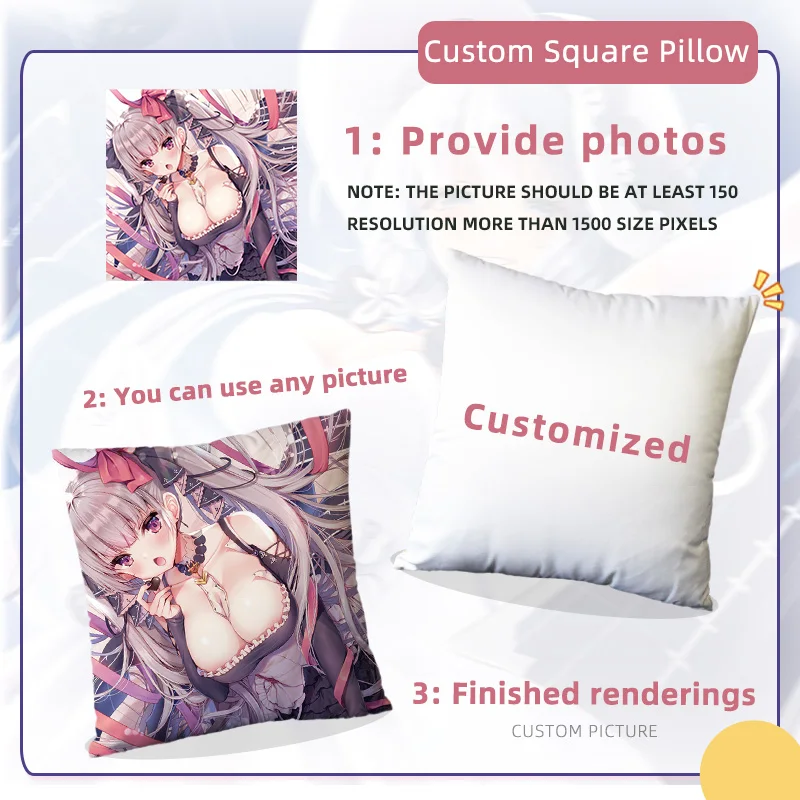 Anime Game Azur Lane Cosplay Plush Toy Formidable Pillow Living Room Home Sofa Decors 45*45 CM image 4