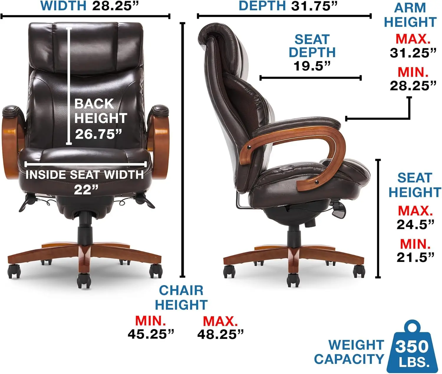 Trafford Big and Tall Executive Office Chair with AIR Technology