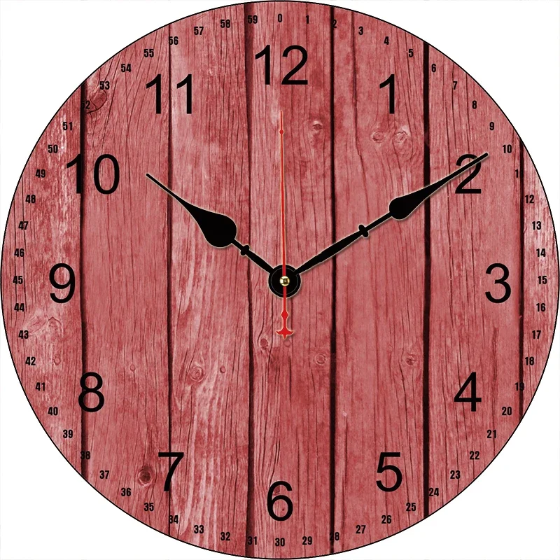 Vintage Wood Kitchen Round Wall Clock Large Dinning Restaurant Cafe Decorative Wall Clock Silent Non-Ticking Nice For Gift