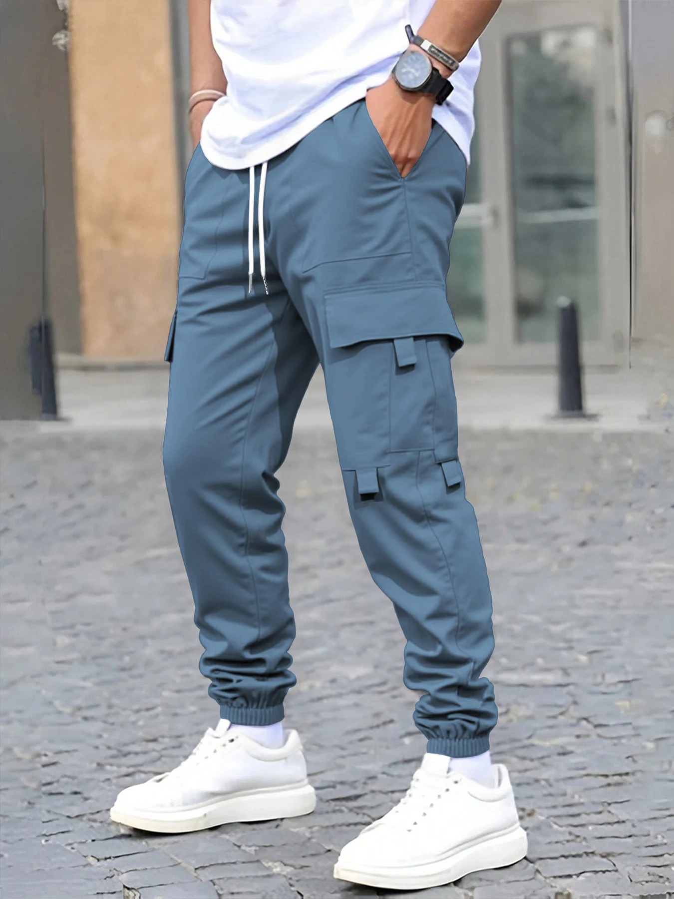 

Простые молодежные брюки в американском стиле для активного отдыха, свободные повседневные штаны с множеством карманов, рабочие брюки, универсальные повседневные длинные брюки