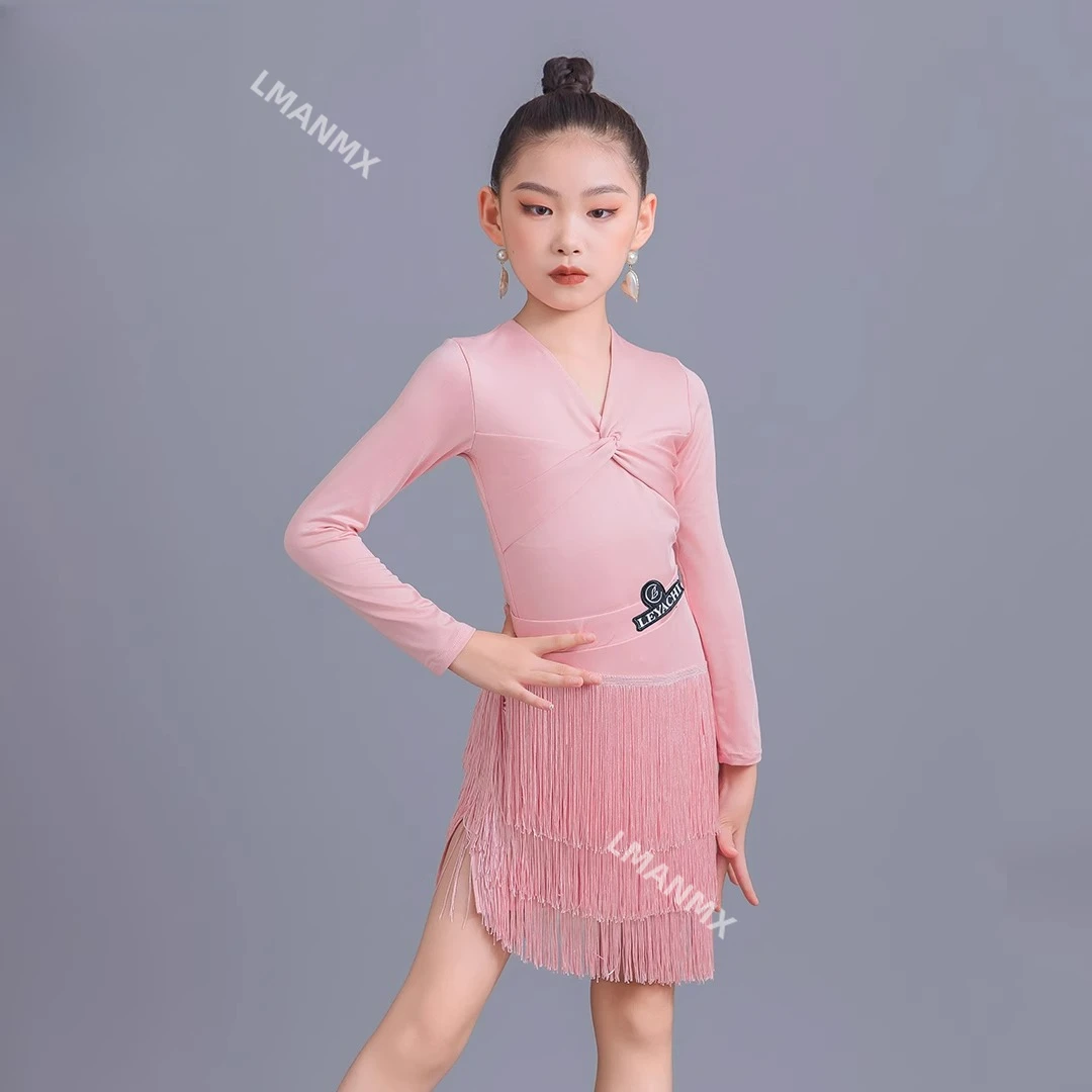 

Новые костюмы для латинских танцев на осень и зиму, детская женская тренировочная одежда, детская танцевальная одежда