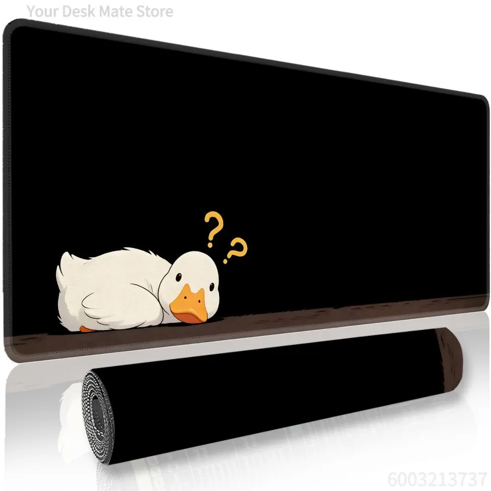 1PC Kawaii Goose Pattern Large Gaming Mouse Pad, Keyboard Rug, Anti Slip Rubber Table Pad, Cute Black Mouse Pad 1000x500 Playmat