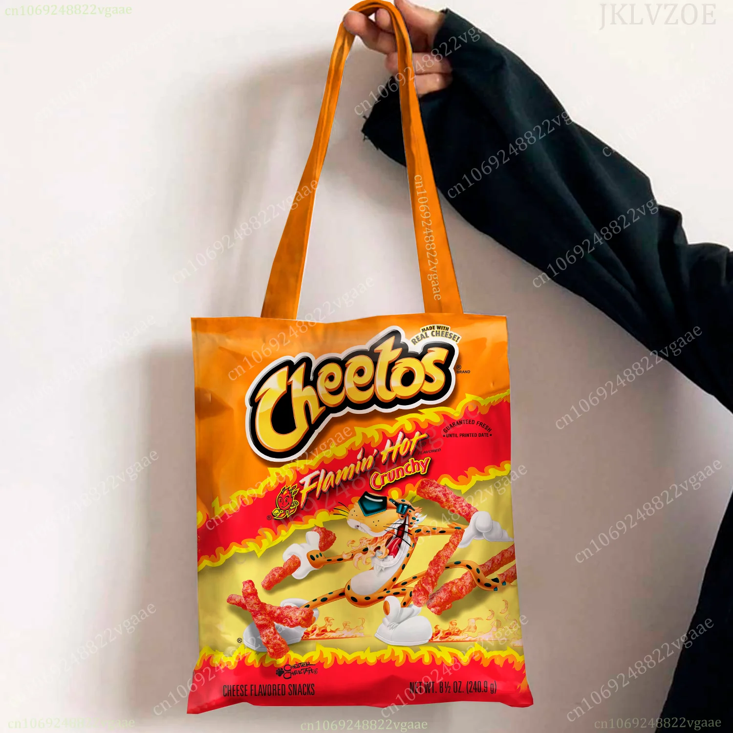Bolso de mano de lona con Chips divertidos, bolso de compras, bolso de hombro, almacenamiento, embalaje de regalo, bolso de lona artístico ecológico